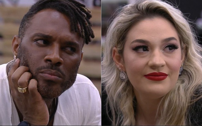 Montagem com imagens de Fred Nicácio (à esq.) e Marília Miranda no quarto secreto do BBB 23