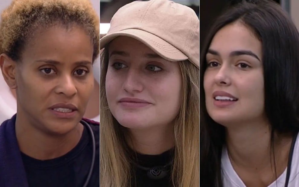 Montagem com Aline, Bruna Griphao e Larissa Santos no BBB 23