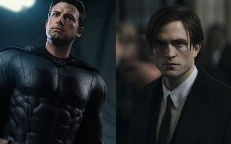 Ben Affleck como Batman e Robert Pattinson como Bruce Wayne