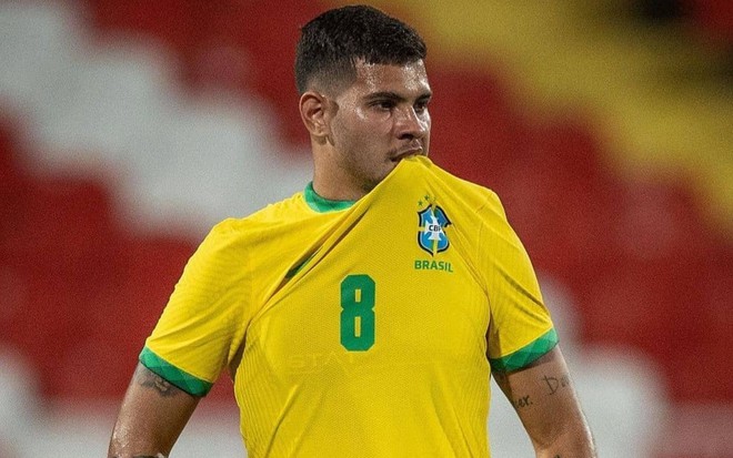 Imagem de Bruni Guimarães em jogo da Seleção Olímpica masculina