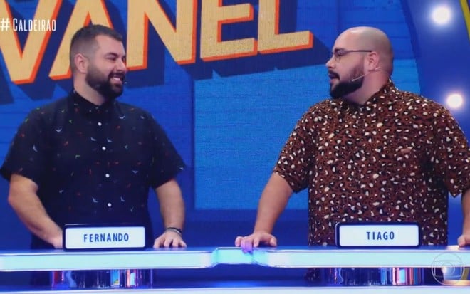 Imagem de Fernando Pole (à esq.) e Tiago Abravanel no Caldeirão