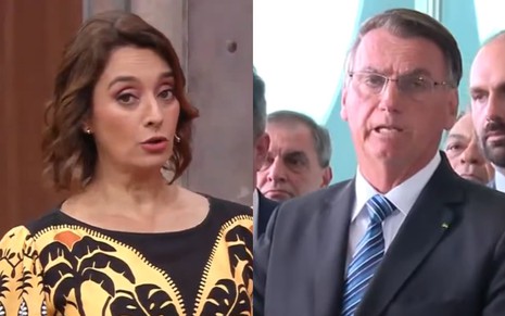 Catia Fonseca, à esquerda, e Jair Bolsonaro, à direita