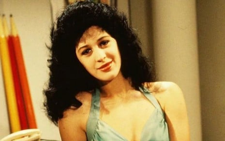 Claudia Raia caracterizada como Tancinha na novela Sassaricando (1987)