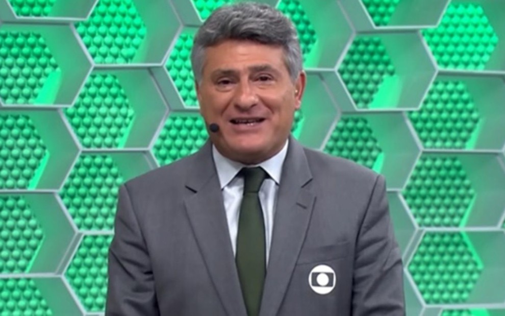 Imagem de Cléber Machado na transmissão da Copa do Mundo de 2018
