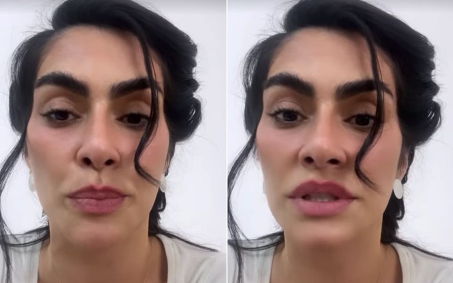 Montagem com duas fotos de Cleo