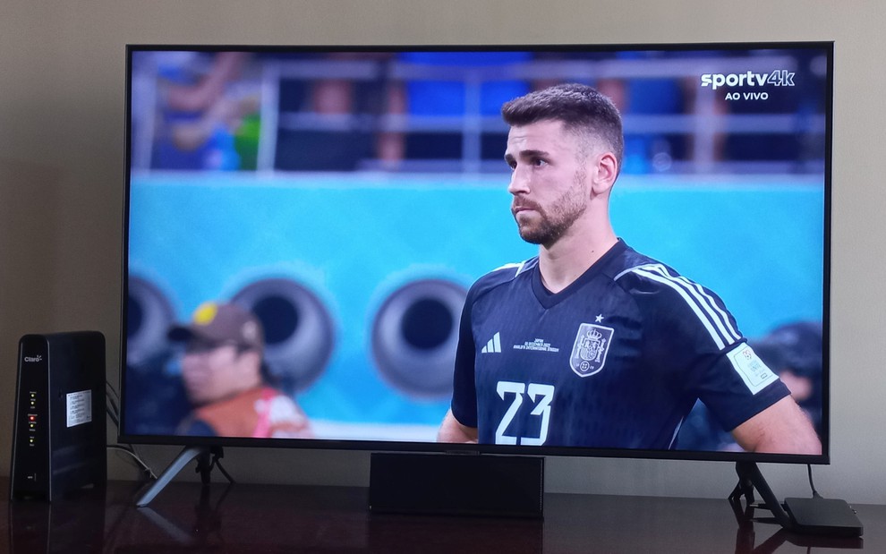 Simón, goleiro da Espanha, em transmissão em 4K pelo SporTV
