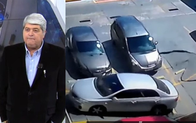 Montagem de fotos com José Luiz Datena e queda de teto de shopping em Osasco