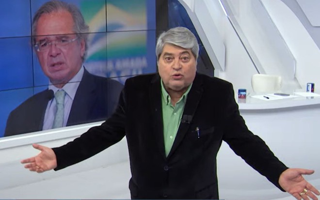 Imagem de José Luiz Datena irritado durante Brasil Urgente