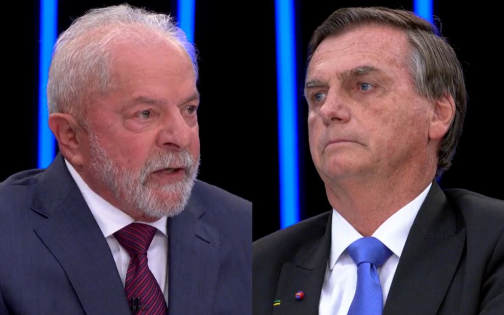 Montagem com Luiz Inácio Lula da Silva (PT) e Jair Bolsonaro (PL)