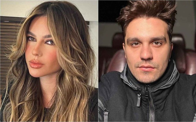 Montagem com fotos de Débora Morais e Luan Santana