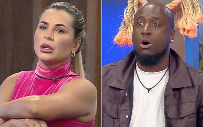 Montagem de fotos de Deolane Bezerra e André Marinho