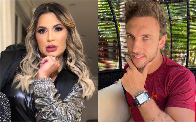 Montagem de fotos de Deolane Bezerra e Leo Lins