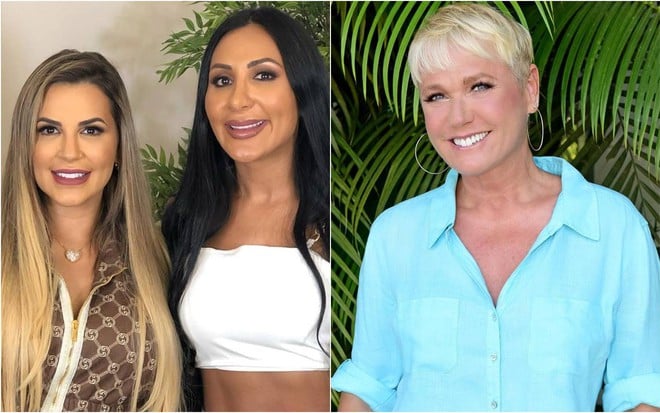 Montagem de fotos de Deolane, Dayanne e Xuxa