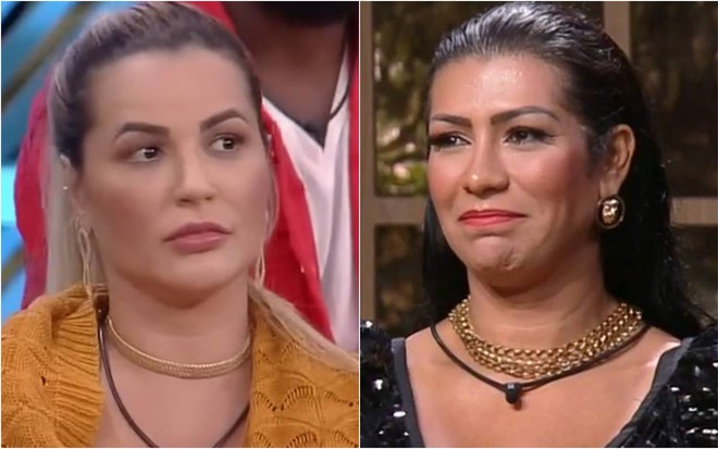 Montagem de fotos de Deolane Bezerra e Ellen Cardoso, a Moranguinho