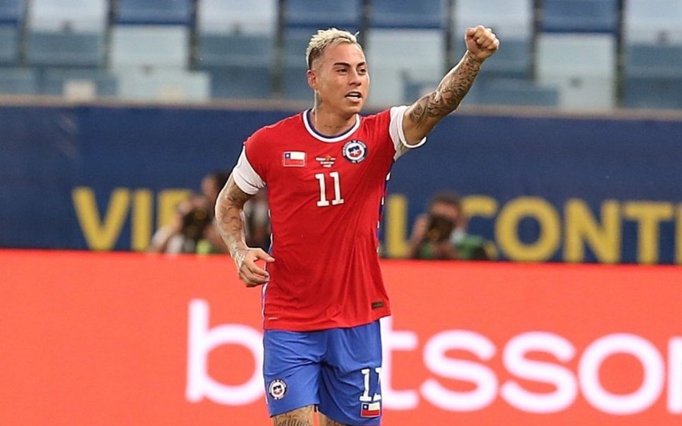 Imagem de Eduardo Vargas durante jogo do Chile na Copa América