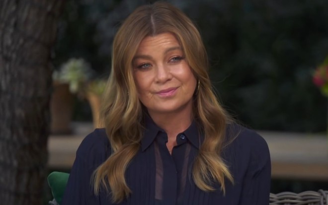 Imagem de Ellen Pompeo em entrevista ao CBS Sunday Morning