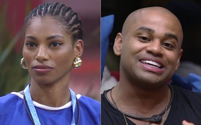 Montagem de fotos com Tina Calamba e Cezar Black no BBB 23
