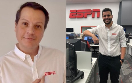 Montagem de fotos com Fernando Saraiva e Fernando Campos, novos contratados da ESPN