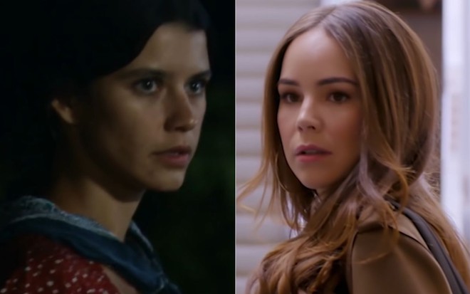 Montagem com Beren Saat como Fatmagul e Camila Sodi como Rubi nas novelas homônimas