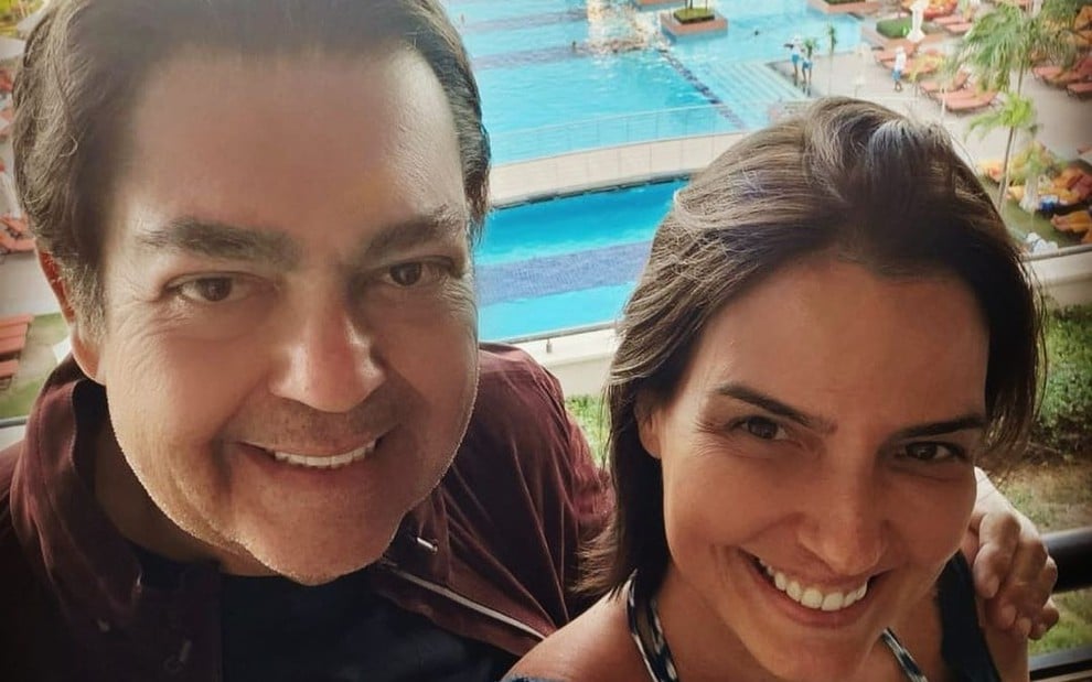 Fausto Silva e Luciana Cardoso em foto no Instagram