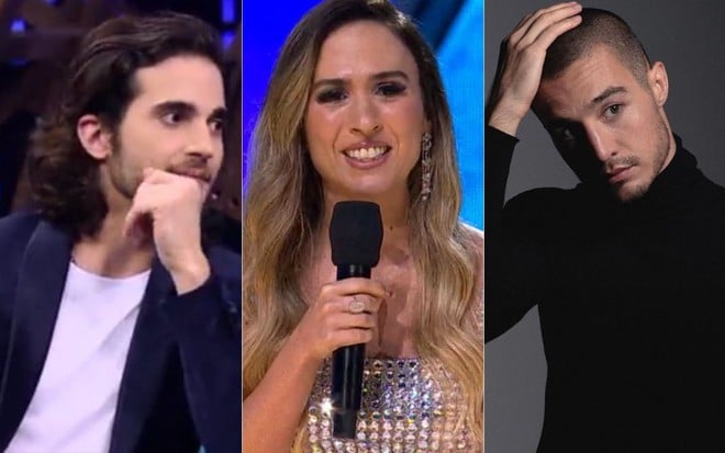 Montagem com fotos de Fiuk, Tatá Werneck e Tiago Iorc