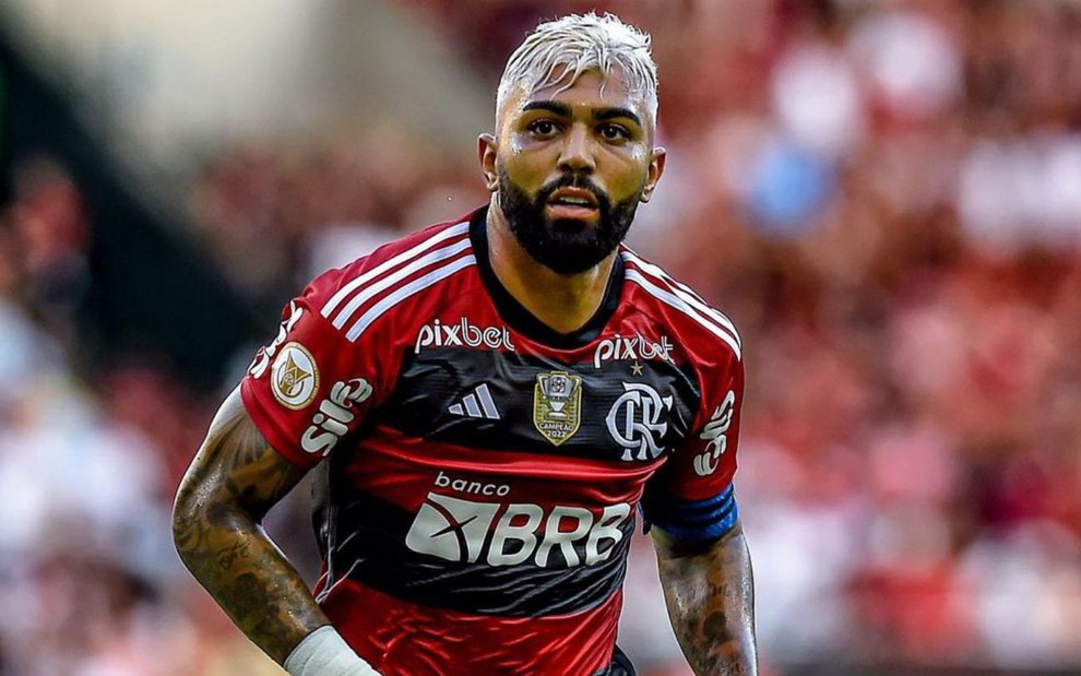 Gabigol durante jogo do Flamengo