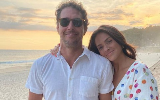 Flávio Canto e a namorada, Gabriela Palermo, em foto do Instagram
