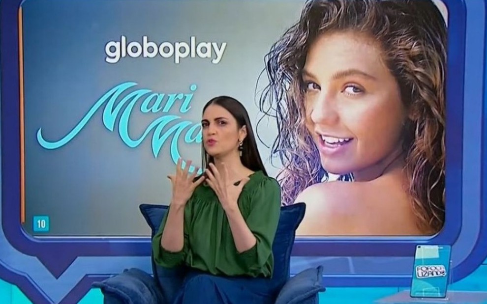Imagem de Chris Flores divulgando estreia de Marimar no Globoplay durante Fofocalizando