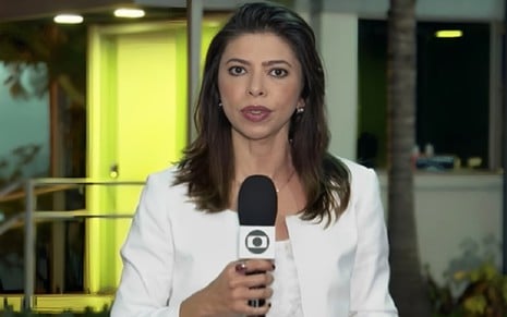 Giovana Teles em cobertura no Jornal na Globo