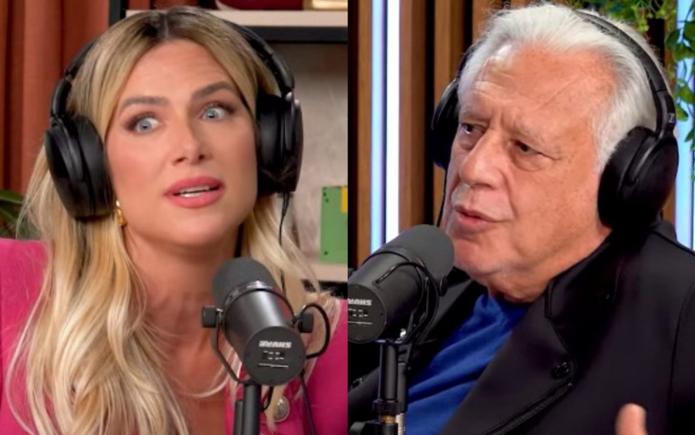 Na montagem: Giovanna Ewbank (à esquerda) e Antonio Fagundes (à direita)