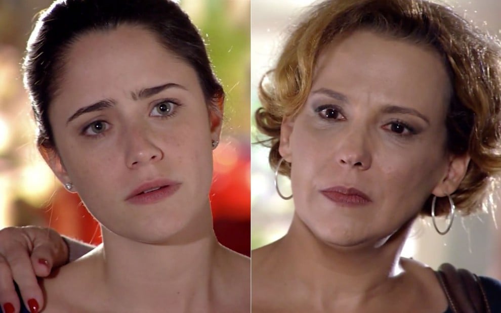 Montagem com as atrizes Fernanda Vasconcellos e Ana Beatriz Nogueira em cena de A Vida da Gente