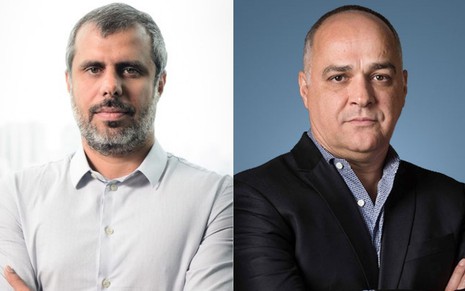 Montagem de fotos com Erick Bretas (à esq.) e Amauri Soares, executivos da Globo