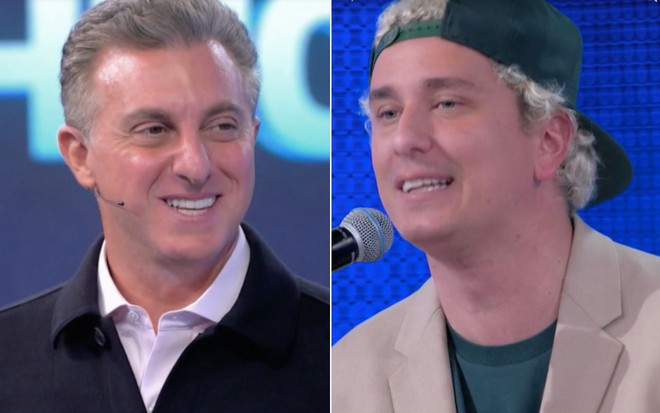 Montagem com Luciano Huck à esquerda e Rafael Portugal à direita