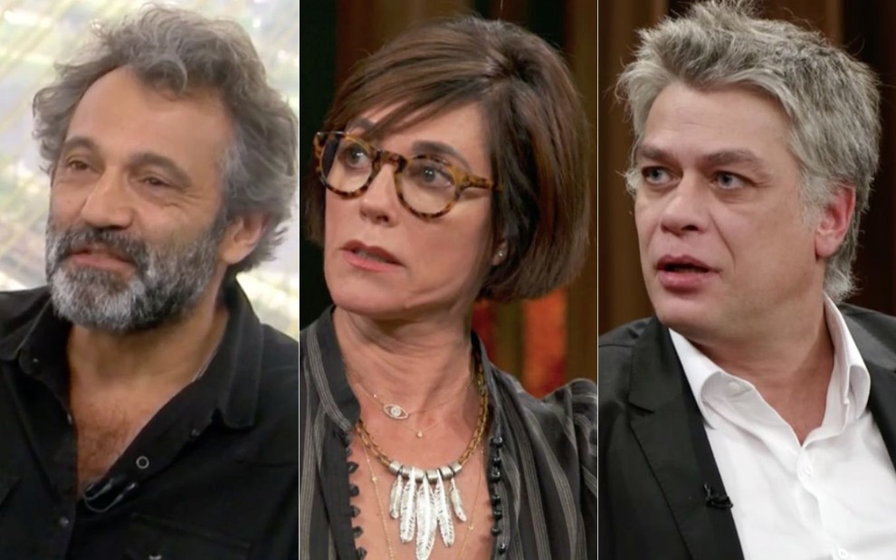 Montagem com os atores Domingos Montagner, Christiane Torloni e e Fabio Assunção