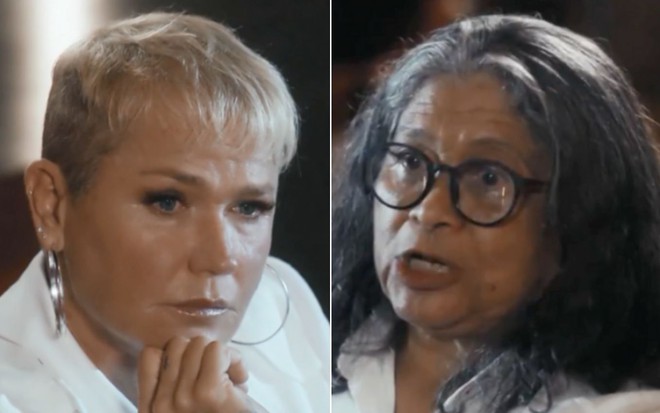 Montagem com Xuxa Meneghel à esquerda e Marlene Mattos à direita