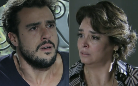 Joaquim Lopes e Suzy Rêgo gravam cena chorando, como Enrico e Beatriz em Império, da Globo
