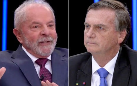 Montagem com Lula à esquerda e Bolsonaro à direita nas sabatinas do Jornal Nacional