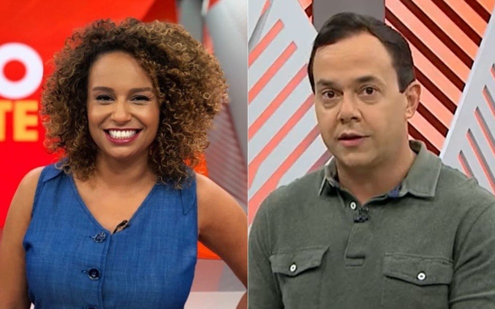 Montagem com Karine Alves e Tiago Medeiros, destaques da Globo que vão atuar no SporTV durante os Jogos Olímpicos de Tóquio
