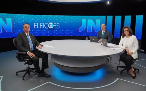 Jair Bolsonaro em entrevista a William Bonner e Renata Vasconcellos ao Jornal Nacional