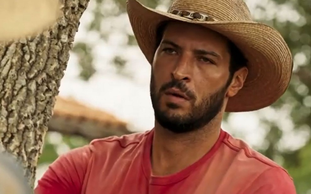Levi (Leandro Lima) em cena de Pantanal, novela das nove da Globo