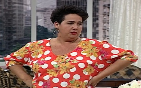 Claudia Jimenez em cena no Sai de Baixo