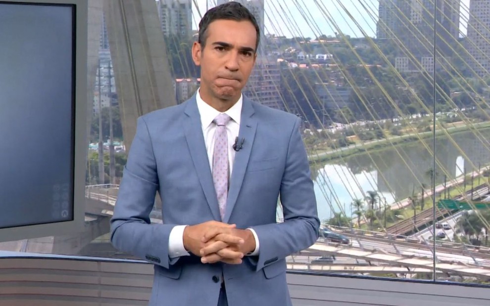 César Tralli no SP1, da Globo, de 13 de outubro de 2021