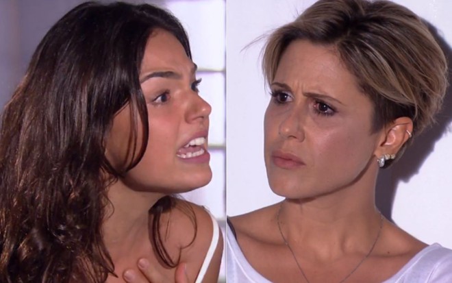 Montagem com as atrizes Isis Valverde e Guilhermina Guinle em cena de Ti Ti Ti
