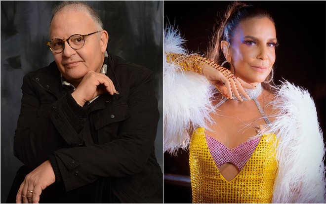 Montagem de fotos de Guilherme Arantes e Ivete Sangalo