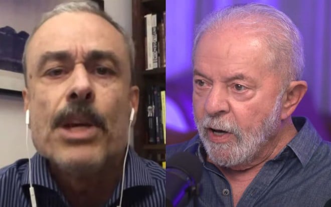 Montagem com Guilherme Fiuza e Lula (PT)