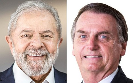 Montagem de fotos com Luiz Inácio Lula da Silva (PT) e Jair Bolsonaro (PL)
