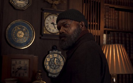 Samuel L. Jackson como Nick Fury em cena de Invasão Secreta
