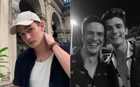 Montagem de fotos com o ator Nicolas Ahnert (à esq.) e o ator com Mateus Solano (à dir.) em fotos publicadas no Instagram