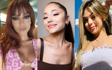 Anitta, Ariana Grande e Melody em fotos compartilhadas no Instagram