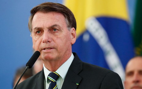 O presidente Jair Bolsonaro em compromisso oficial